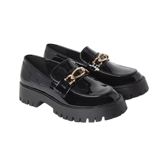 True Black - Front - Faith Womens-Ladies Nash Snaffle Detail Chunky Flat Loafers