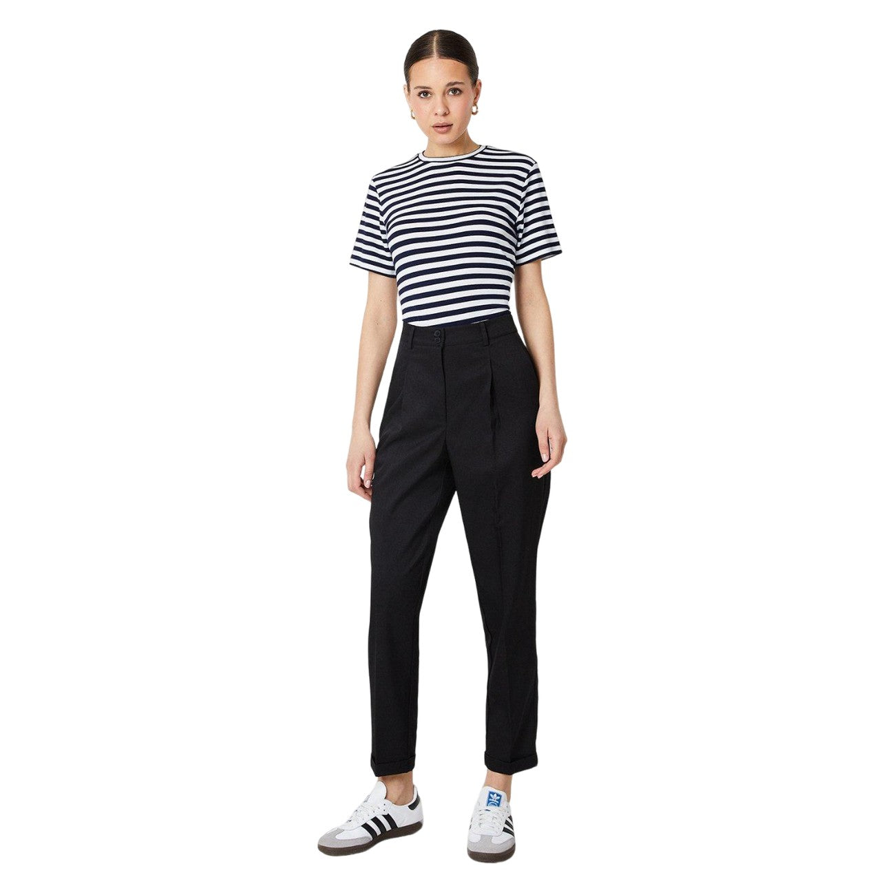 Black - Lifestyle - Dorothy Perkins Womens-Ladies Double Button Trousers