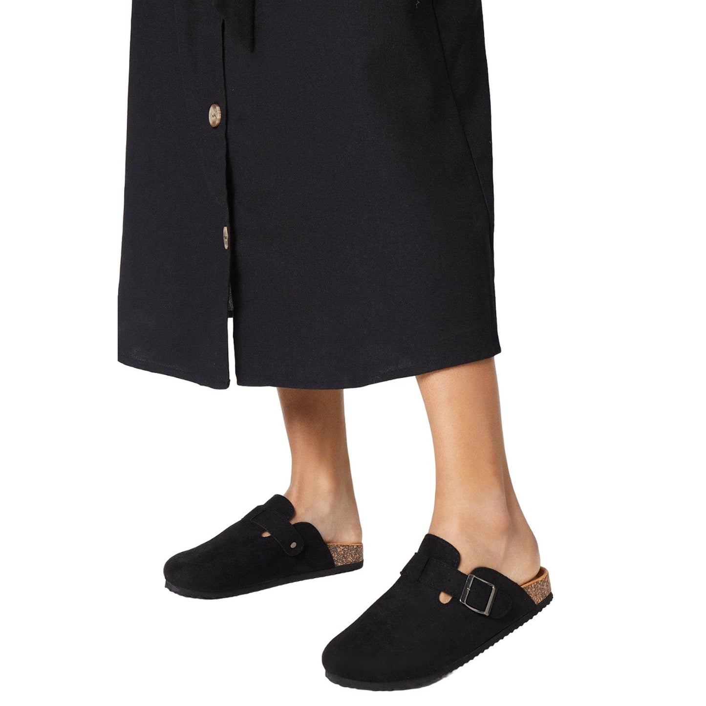 Natural Black - Side - Faith Womens-Ladies Habba Closed Toe Mules