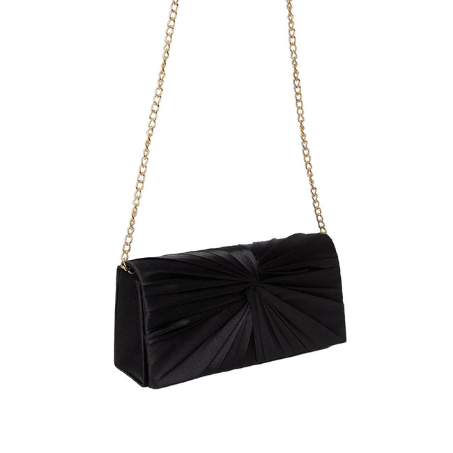 Black - Back - Dorothy Perkins Beauty Satin Twisted Clutch Bag