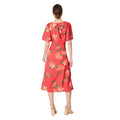 Pink - Back - Dorothy Perkins Womens-Ladies Floral Tie Back Flutter Midi Dress