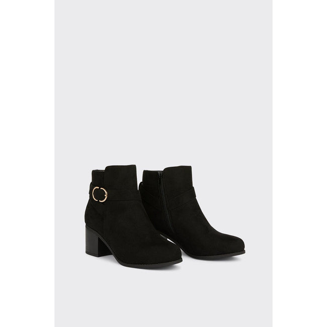 Natural Black - Back - Good For The Sole Womens-Ladies Heather Extra Wide Ankle Boots