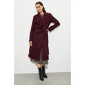 Berry - Pack Shot - Dorothy Perkins Womens-Ladies Longline Wrap Tall Coat