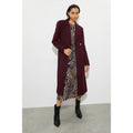 Berry - Close up - Dorothy Perkins Womens-Ladies Longline Wrap Tall Coat