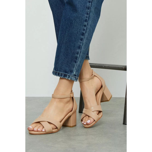Blush - Lifestyle - Good For The Sole Womens-Ladies Annie Plain Extra Wide Block Heel Sandals