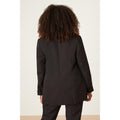 Black - Back - Dorothy Perkins Womens-Ladies Turned Up Cuff Plus Blazer