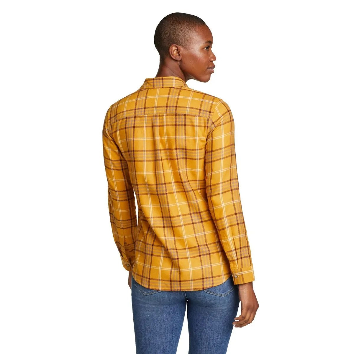 Butterscotch - Back - Eddie Bauer Womens-Ladies Firelight Flannel Shirt