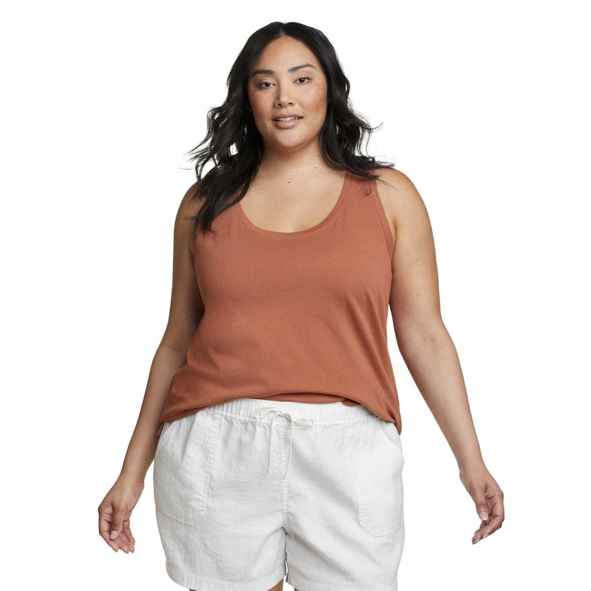 Cocoa - Front - Eddie Bauer Womens-Ladies Everyday Essentials Scoop Neck Sleeveless Tank Top