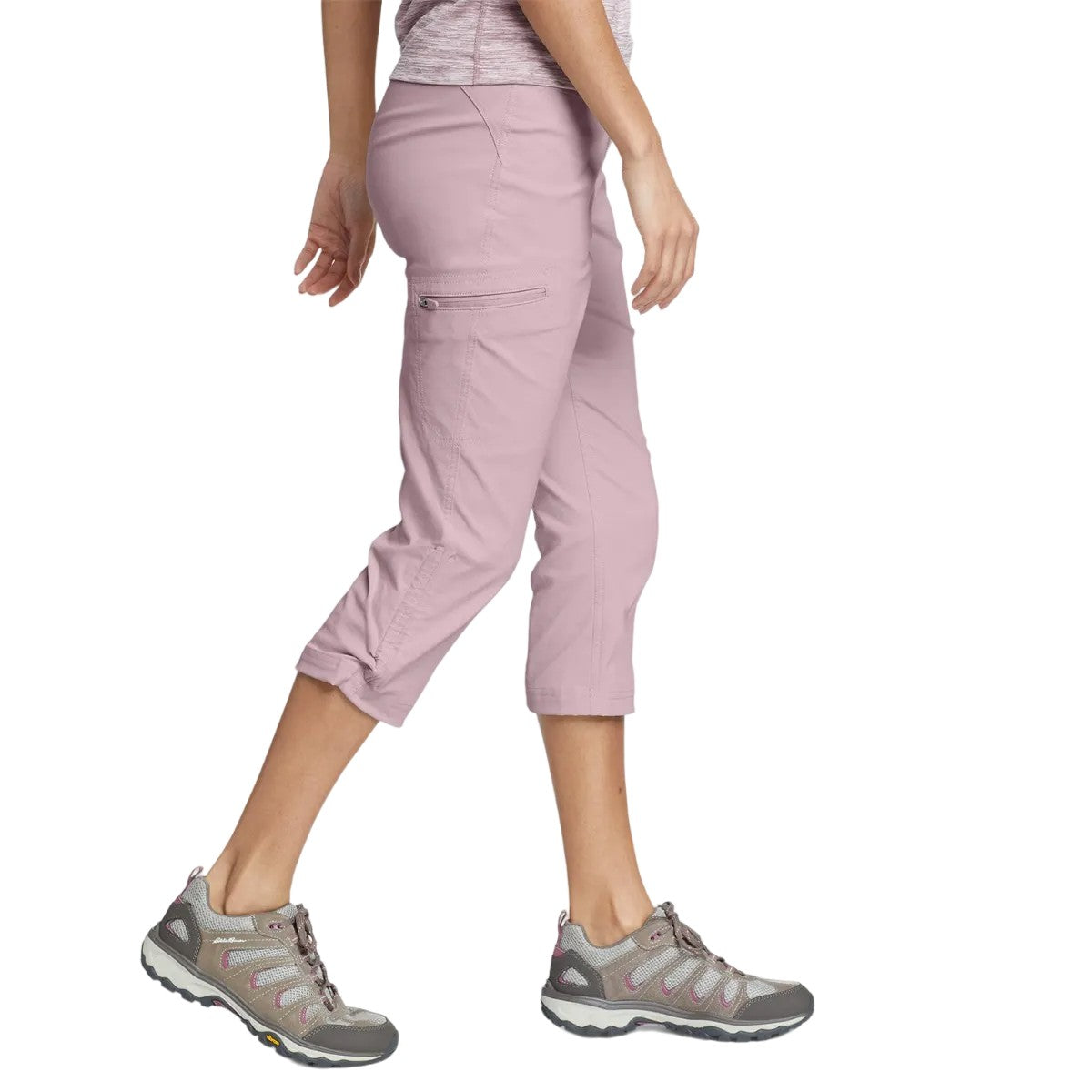 Dusty Iris - Side - Eddie Bauer Womens-Ladies Guide Capri Trousers