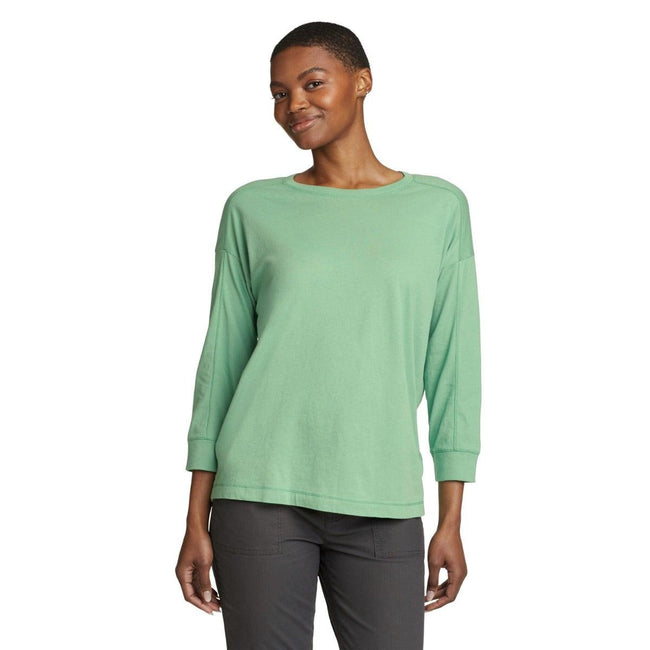 Seaglass - Front - Eddie Bauer Womens-Ladies Everyday Essentials Novelty 3-4 Sleeve T-Shirt