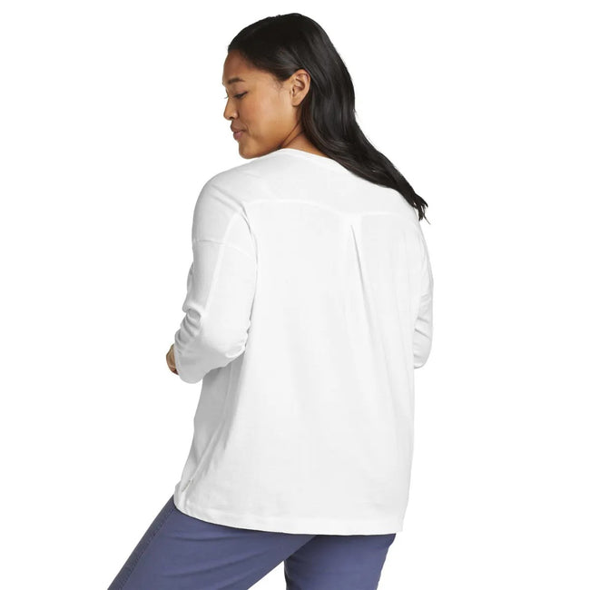 White - Back - Eddie Bauer Womens-Ladies Everyday Essentials Novelty 3-4 Sleeve T-Shirt