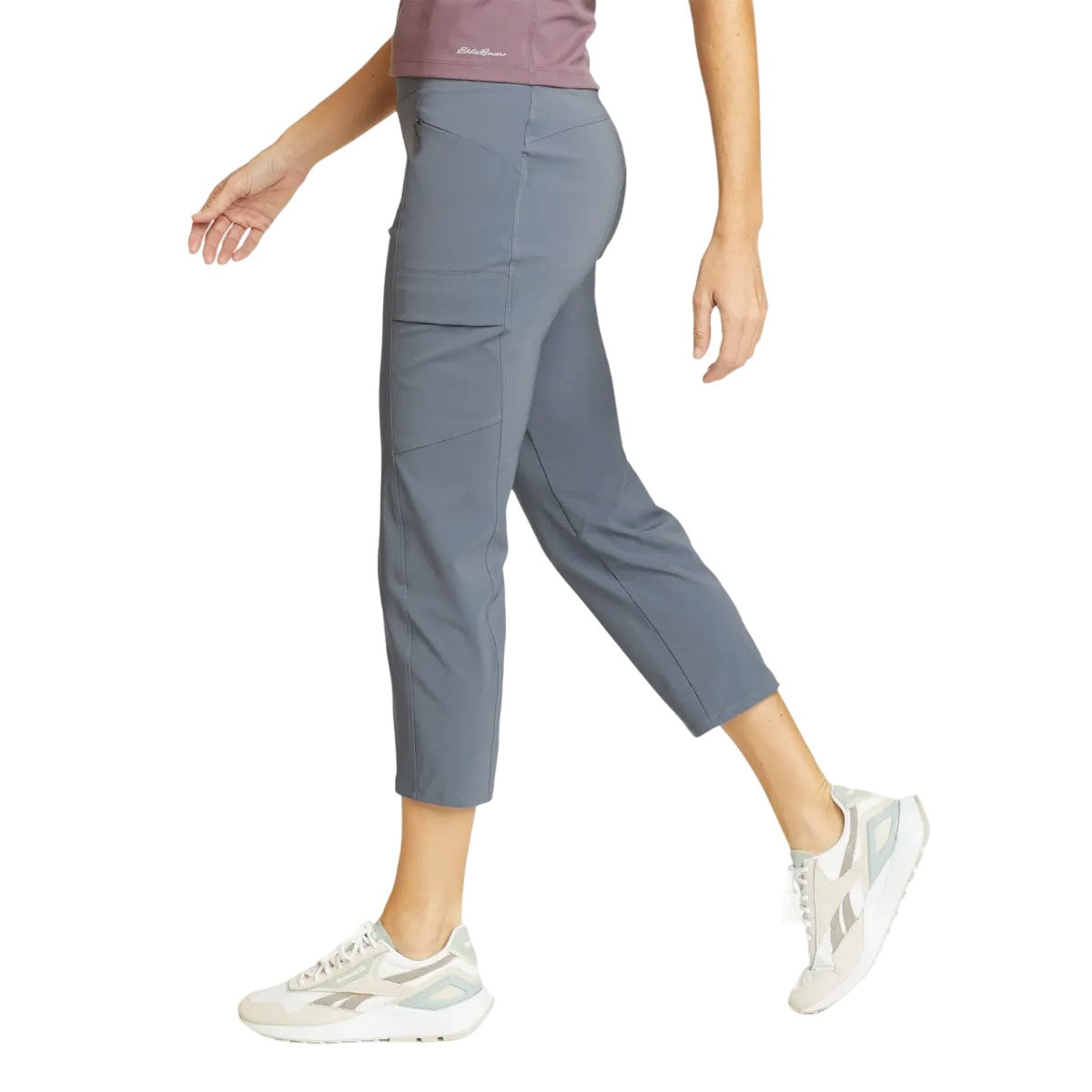 Frost Gray - Side - Eddie Bauer Womens-Ladies Incline Utility Capri Trousers