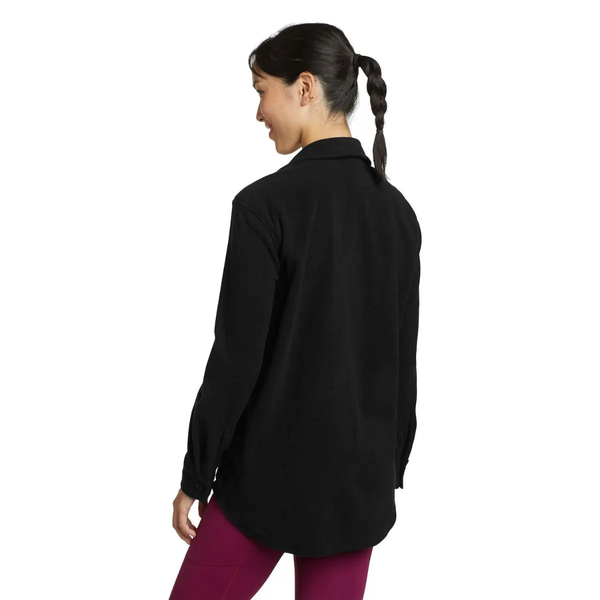 Black - Back - Eddie Bauer Womens-Ladies Chutes 2 Fleece Shirt Jacket