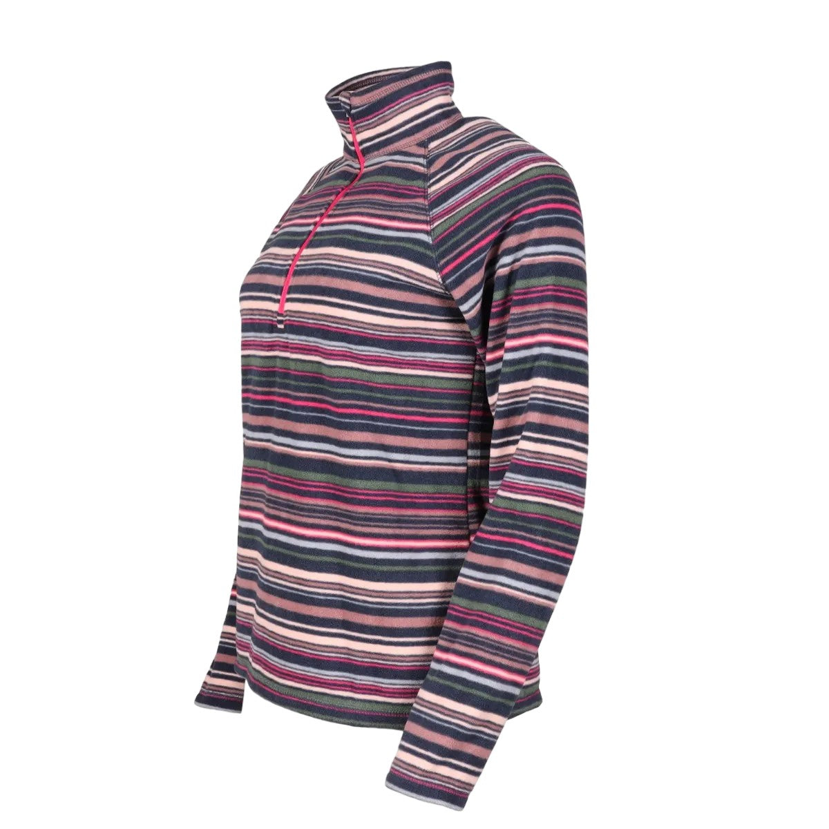 Dusty Violet - Lifestyle - Eddie Bauer Womens-Ladies Fast Striped Quarter Zip Raglan Fleece Top