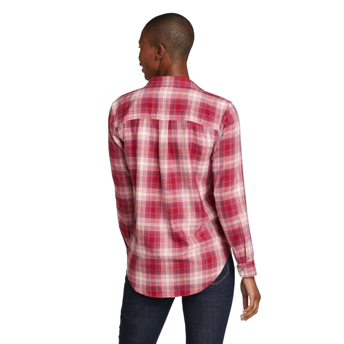 Cardinal - Back - Eddie Bauer Womens-Ladies Fremont Multi Check Flannel Flap Pocket Shirt
