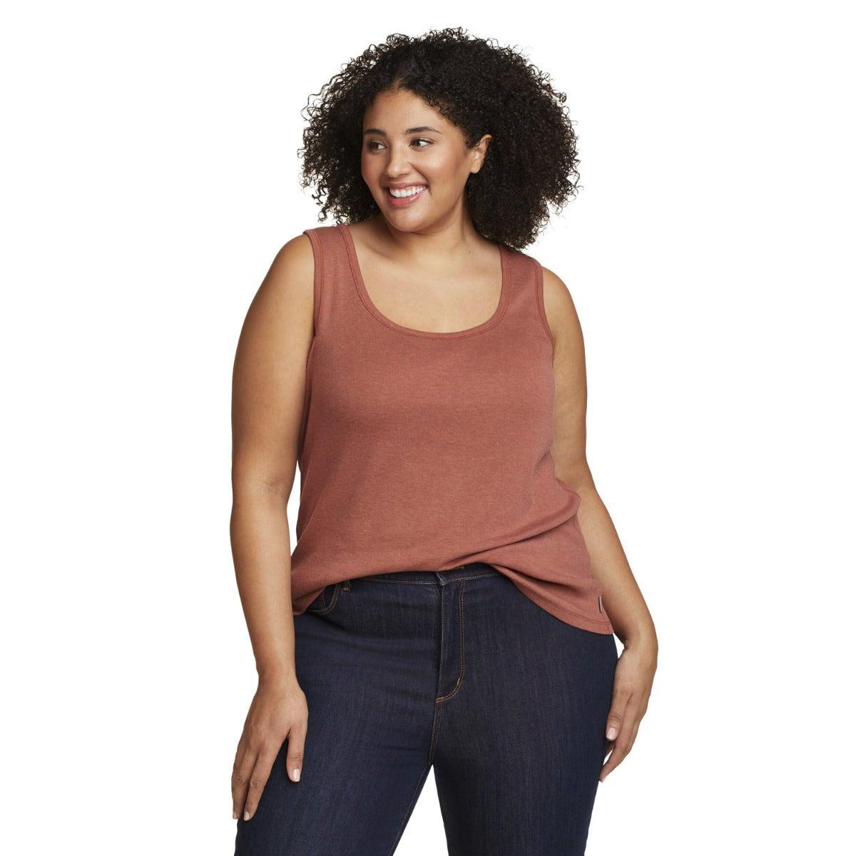 Cocoa - Front - Eddie Bauer Womens-Ladies Favorite Scoop Neck Tank Top