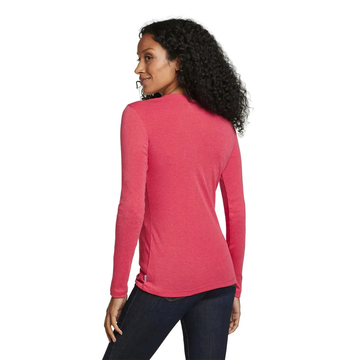 Bayberry - Back - Eddie Bauer Womens-Ladies Favorite Crew Neck Long-Sleeved T-Shirt