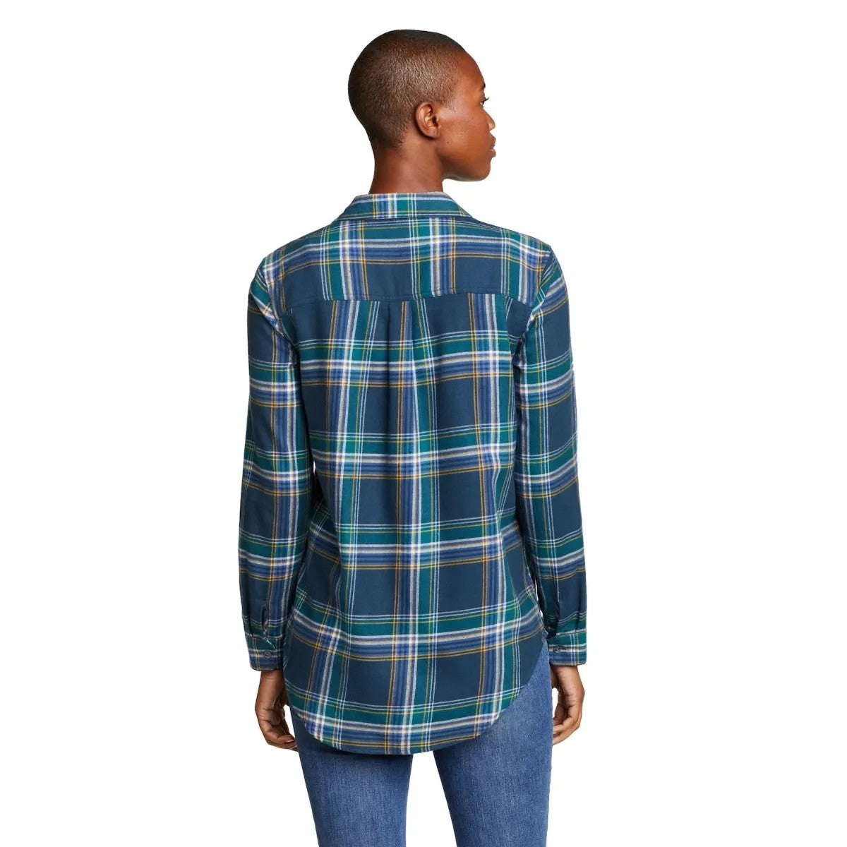 Creek - Back - Eddie Bauer Womens-Ladies Fremont Flannel Flap Pocket Shirt
