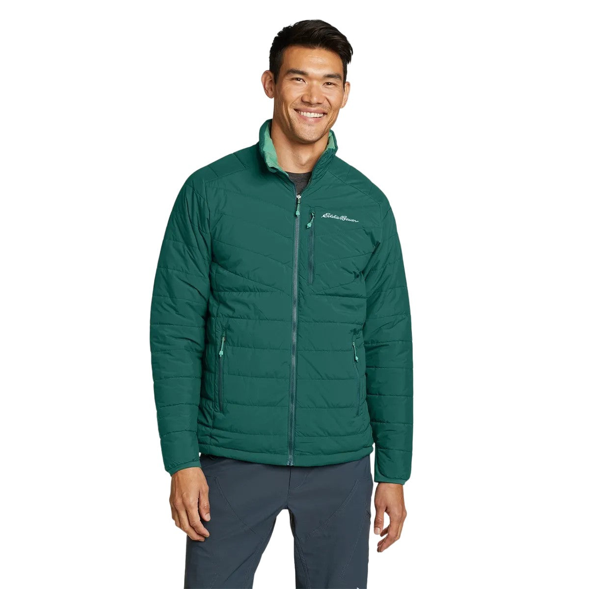Dark Evergreen - Side - Eddie Bauer Mens Ignitelite Reversible Stretch Jacket