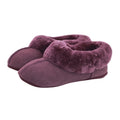 Plum - Back - Eastern Counties Leather Womens-Ladies Full Sheepskin Turn Slippers