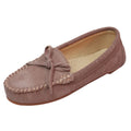 Mink - Front - Eastern Counties Leather Womens-Ladies Suede Moccasins