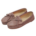 Mink - Back - Eastern Counties Leather Womens-Ladies Suede Moccasins