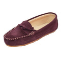 Plum - Side - Eastern Counties Leather Womens-Ladies Suede Moccasins