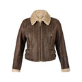 Chocolate Forest - Front - Eastern Counties Leather Womens-Ladies Ella Cropped Sheepskin Flying Jacket