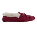 Crimson - Back - Eastern Counties Leather Womens-Ladies Hard Sole Wool Lined Moccasins