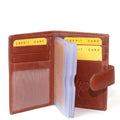 Cognac - Back - Eastern Counties Leather Ricky Credit Card Holder With Plastic Inserts