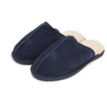Navy - Front - Eastern Counties Leather Unisex Adults Sheepskin Lined Mule Slippers