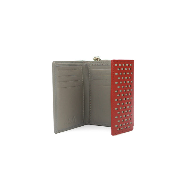 Red-Grey - Back - Eastern Counties Leather Womens-Ladies Sandra Perforation Purse