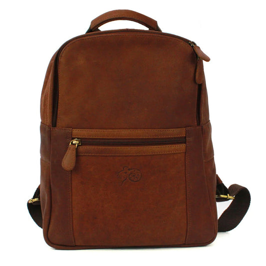 Tan - Front - Eastern Counties Leather Ross Distressed Leather Backpack