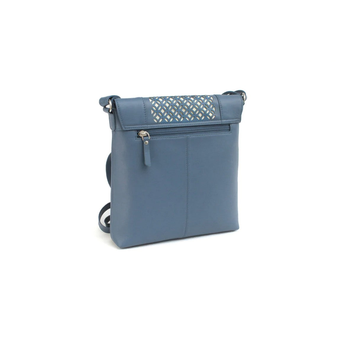 Slate Blue - Back - Eastern Counties Leather Womens-Ladies Janie Leather Handbag