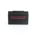 Black-Fuchsia - Front - Eastern Counties Leather Kamila Leather Contrast Piping Purse