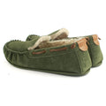 Olive - Back - Eastern Counties Leather Mens Owen Berber Suede Moccasins
