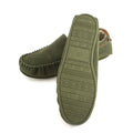Olive - Side - Eastern Counties Leather Mens Owen Berber Suede Moccasins