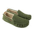 Olive - Front - Eastern Counties Leather Mens Owen Berber Suede Moccasins