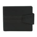 Black-Taupe - Front - Eastern Counties Leather Unisex Adult Elijah Bi-Fold Leather Stitch Detail Wallet