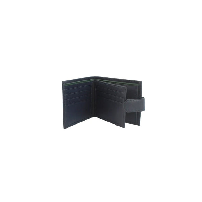 Navy-Green - Back - Eastern Counties Leather Unisex Adult Grayson Bi-Fold Leather Contrast Piping Wallet