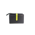 Black-Lime - Front - Eastern Counties Leather Womens-Ladies Contrast Leather Purse