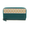 Teal-Ivory - Front - Eastern Counties Leather Womens-Ladies Rachel Laser Cut Leather Purse