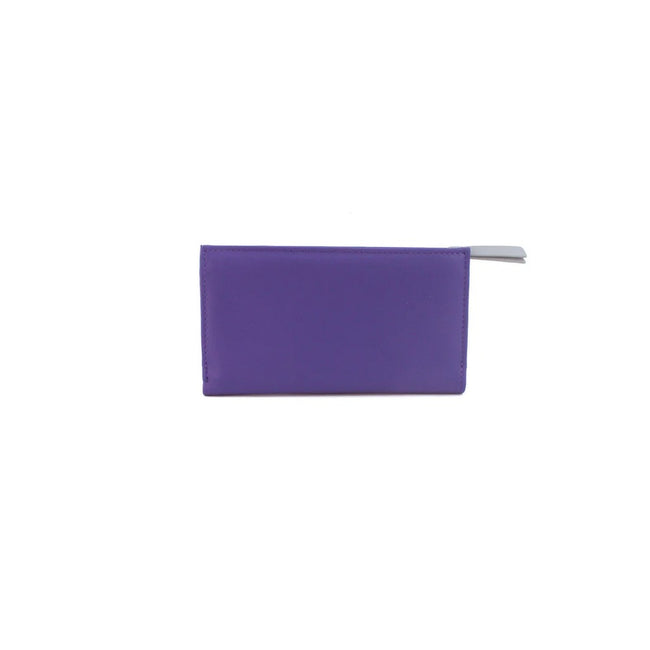 Violet-Grey - Back - Eastern Counties Leather Womens-Ladies Rosemary Contrast Leather Purse