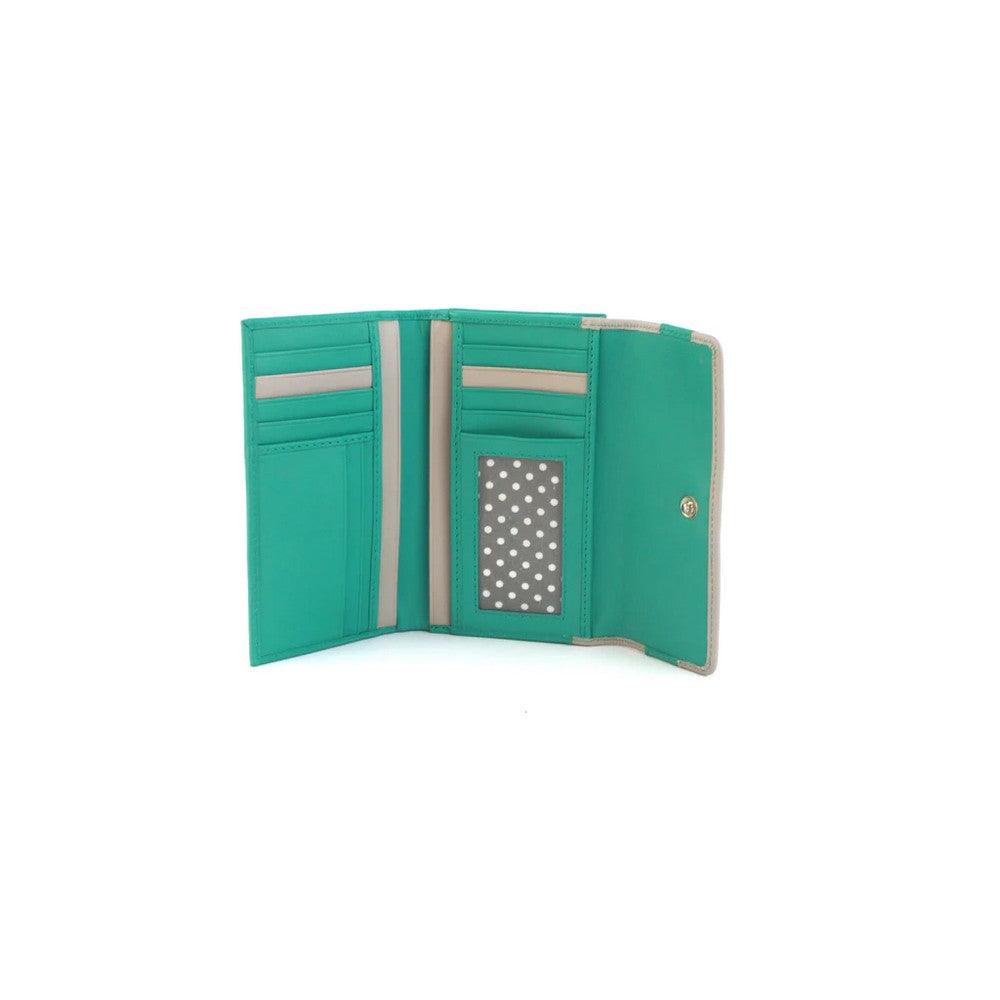 Turquoise-Ivory - Lifestyle - Eastern Counties Leather Womens-Ladies Madison Striped Leather Purse