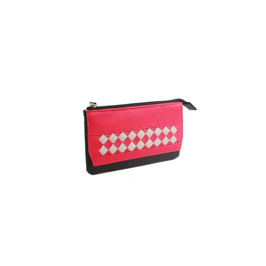 Black-Watermelon - Front - Eastern Counties Leather Womens-Ladies Lillian Diamond Leather Purse