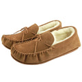 Chestnut - Front - Eastern Counties Leather Mens Joel Suede Moccasins
