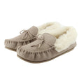 Stone - Front - Eastern Counties Leather Womens-Ladies Willow Suede Moccasins