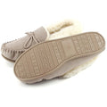 Stone - Back - Eastern Counties Leather Womens-Ladies Willow Suede Moccasins