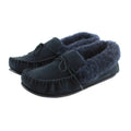 Navy - Front - Eastern Counties Leather Womens-Ladies Willow Suede Moccasins