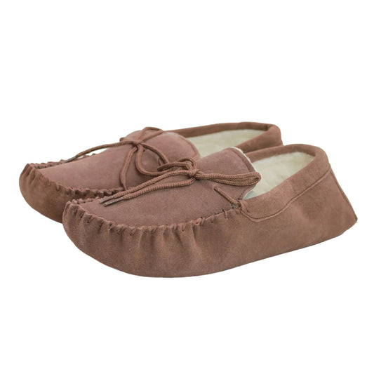 Camel - Front - Eastern Counties Leather Unisex Adult Sheepskin Lined Moccasins